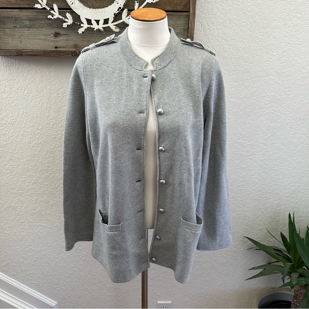 Stitch Fix Market & Spruce Women's Gray Military Style Sweater Jacket Blazer M